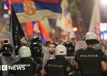 Serbia police conflict with protesters calling for early election