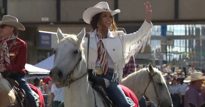 Canadian nation celebrity Shania Twain helps kick off Calgary Stampede