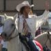 Canadian nation celebrity Shania Twain helps kick off Calgary Stampede