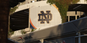 Notre Dame podcast underneath fireplace for controversial remarks towards Carson Beck’s Miami Hurricanes