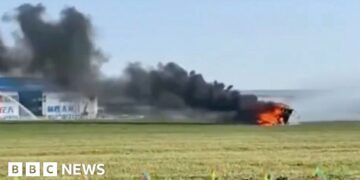 Flying vehicles crash into one another at air present in China