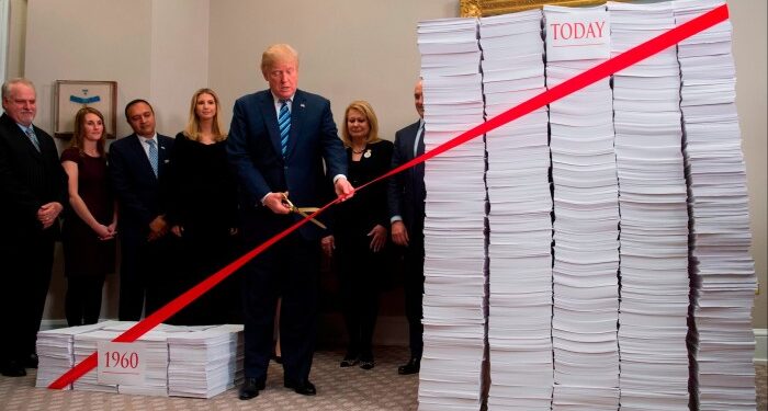 The west is buried underneath pink tape