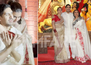 Pictures: Rani Mukerji, Kajol & Ayan Mukerji Share Cute Sibling Moments at Their Household Durga Puja