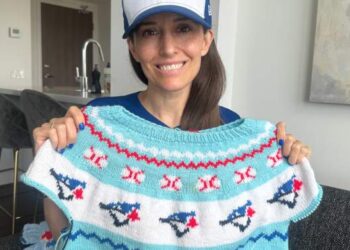 Meet the Blue Jays fan knitting a post-season sweater whereas watching the playoffs