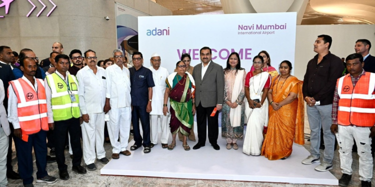 Gautam Adani welcomes first passengers on the launch of Navi Mumbai Worldwide Airport