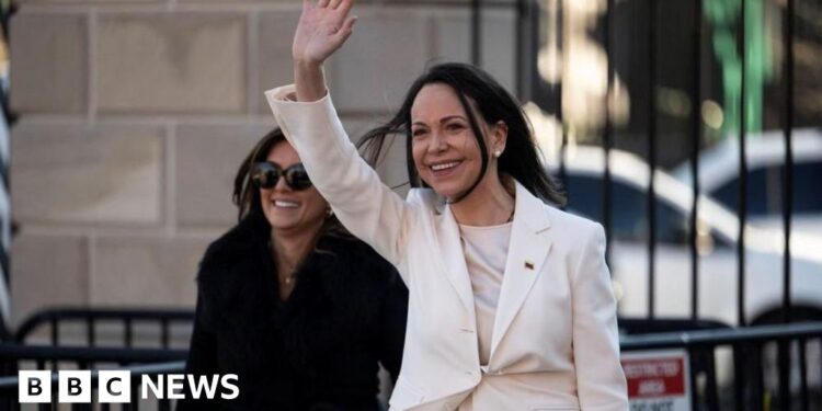 Machado presents Trump along with her Nobel award at White Home assembly