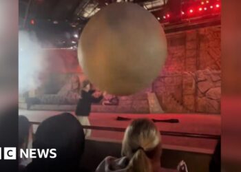 Disney World solid member damage stopping 180-kg pretend boulder from hitting viewers