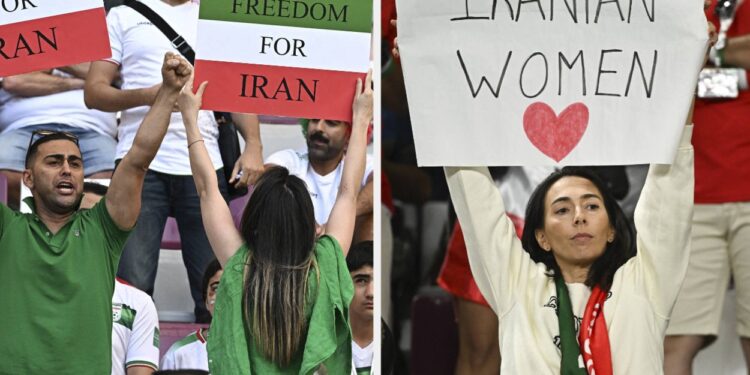 Iranians At The World Cup Protest Throughout The Iran Vs England Recreation