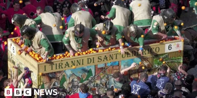 Italian city holds historic road battle