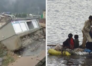Pakistan Flooding Movies Present Buildings Being Washed Away