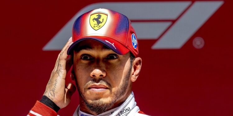 Lewis Hamilton reacts after securing a high 3 grid slot for the 2026 F1 Chinese language GP