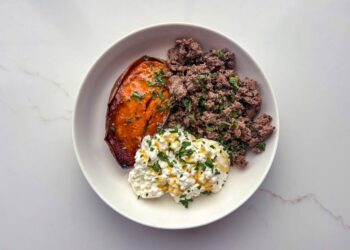 Candy Potato Floor Beef Cottage Cheese Bowl