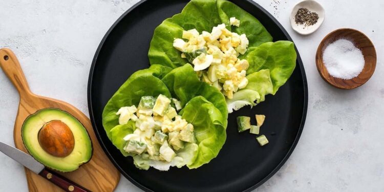 Egg Salad Provencal in Lettuce Wraps
