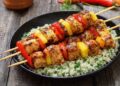 Hawaiian Hen Kebabs & Cilantro Ginger Rice