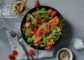Air Fryer Salmon With Arugula-Berry Salad