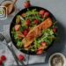 Air Fryer Salmon With Arugula-Berry Salad