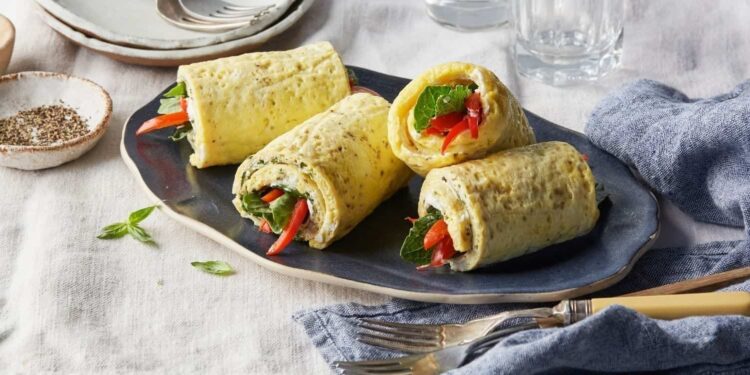 Sheet Pan Omelet Roll Ups