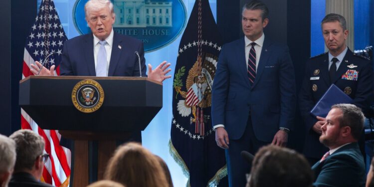 Trump holds press convention on Iran : NPR