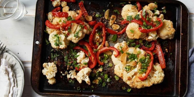Sheet Pan Kung Pao Cauliflower Steaks