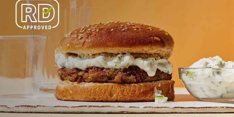 Lentil Burgers With Tzatziki Sauce