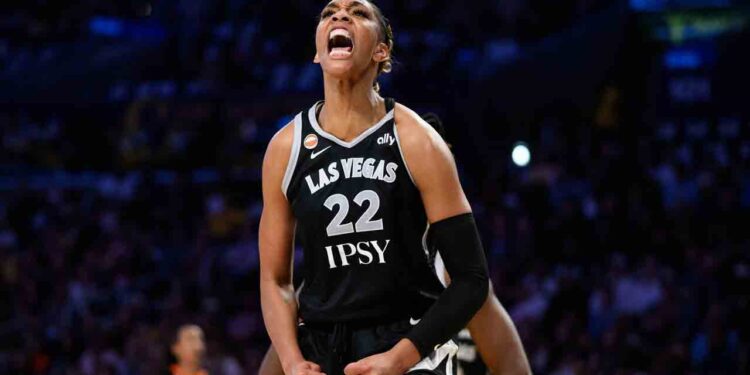 Wilson turns into quickest in WNBA historical past to achieve 6,000 factors, Aces prime Storm