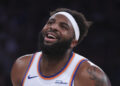 Mitchell Robinson reacts to Trump Recreation 3 look