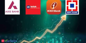 HDFC Financial institution, Axis Financial institution, ICICI, Kotak shares rise as much as 3% forward of Q1 earnings; Nifty Financial institution good points 500 pts. What to anticipate?