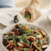 Tomato Nectarine Halloumi Salad with Basil and Jalapeño