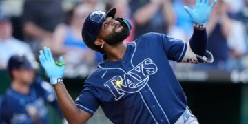 Rays’ Junior Caminero homers in sixth straight recreation