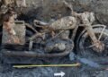 Budapest’s low Danube uncovered two German troopers and a DKW navy motorbike; mud combined with gasoline oil preserved id discs after round 80 years