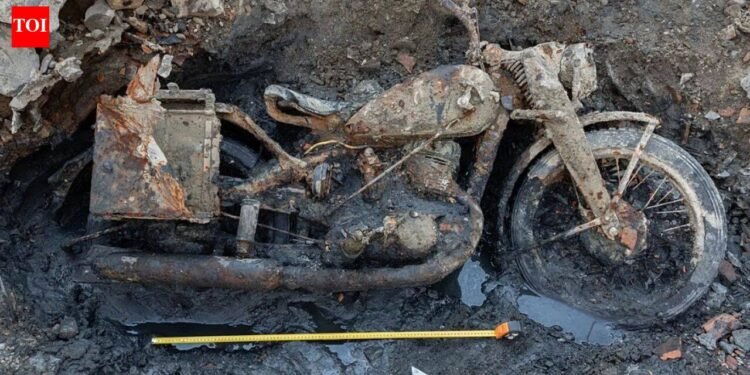 Budapest’s low Danube uncovered two German troopers and a DKW navy motorbike; mud combined with gasoline oil preserved id discs after round 80 years