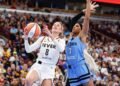 Sky’s DiJonai Carrington ejected for foul on Fever’s Sophie Cunningham