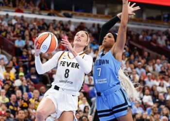 Sky’s DiJonai Carrington ejected for foul on Fever’s Sophie Cunningham