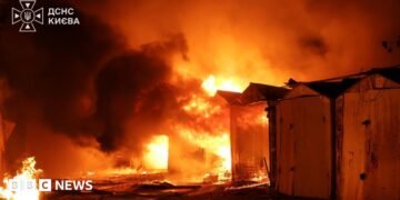 Baby amongst three useless in Russian nightly strikes close to Kyiv