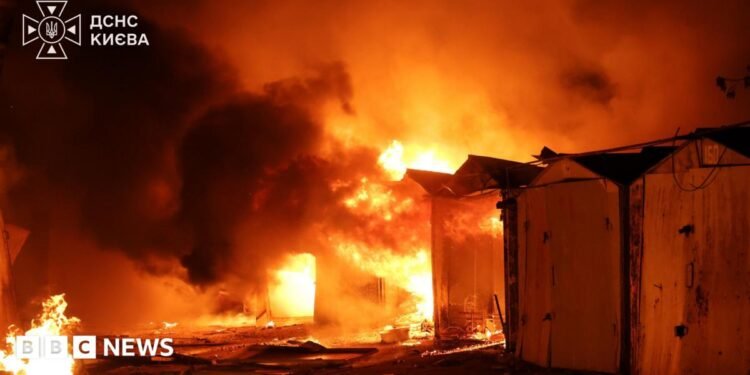 Baby amongst three useless in Russian nightly strikes close to Kyiv