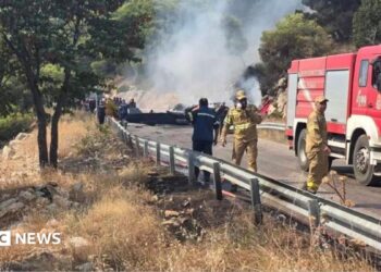 Two crew killed as British pilot survives after firefighting helicopters collide in Greece