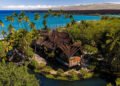 In 1994, 280 craftsmen constructed a Balinese property from Indonesian ironwood and teak; dismantled and shipped to Hawaii, it was rebuilt with greater than 1 million shingles and is now asking $32.5 million