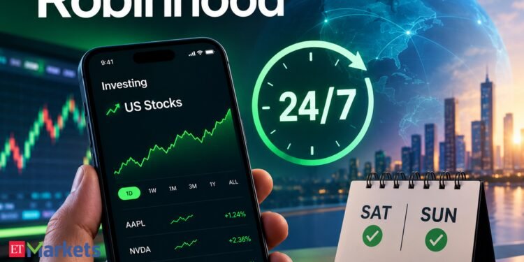 Robinhood to permit 24-hour weekend buying and selling of US shares as trade shifts to wider entry